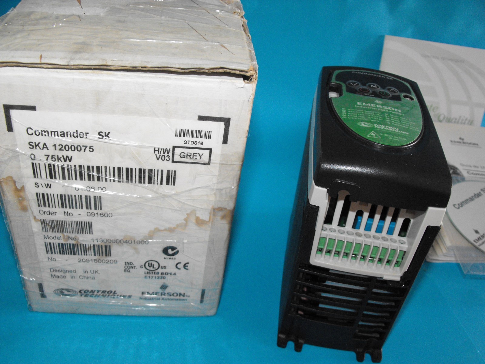 Control Techniques SKA1200075.Commander SK.200/240V.0.75KW.STDS16.S/W0108.00.NEW