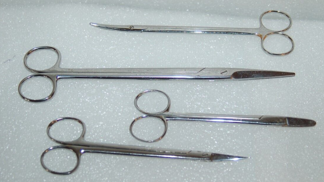 VET PRACTICE ONLY NOT ACTUAL USE, SURGICAL SCISSORS LOT WECK MISDOM FRANK READ