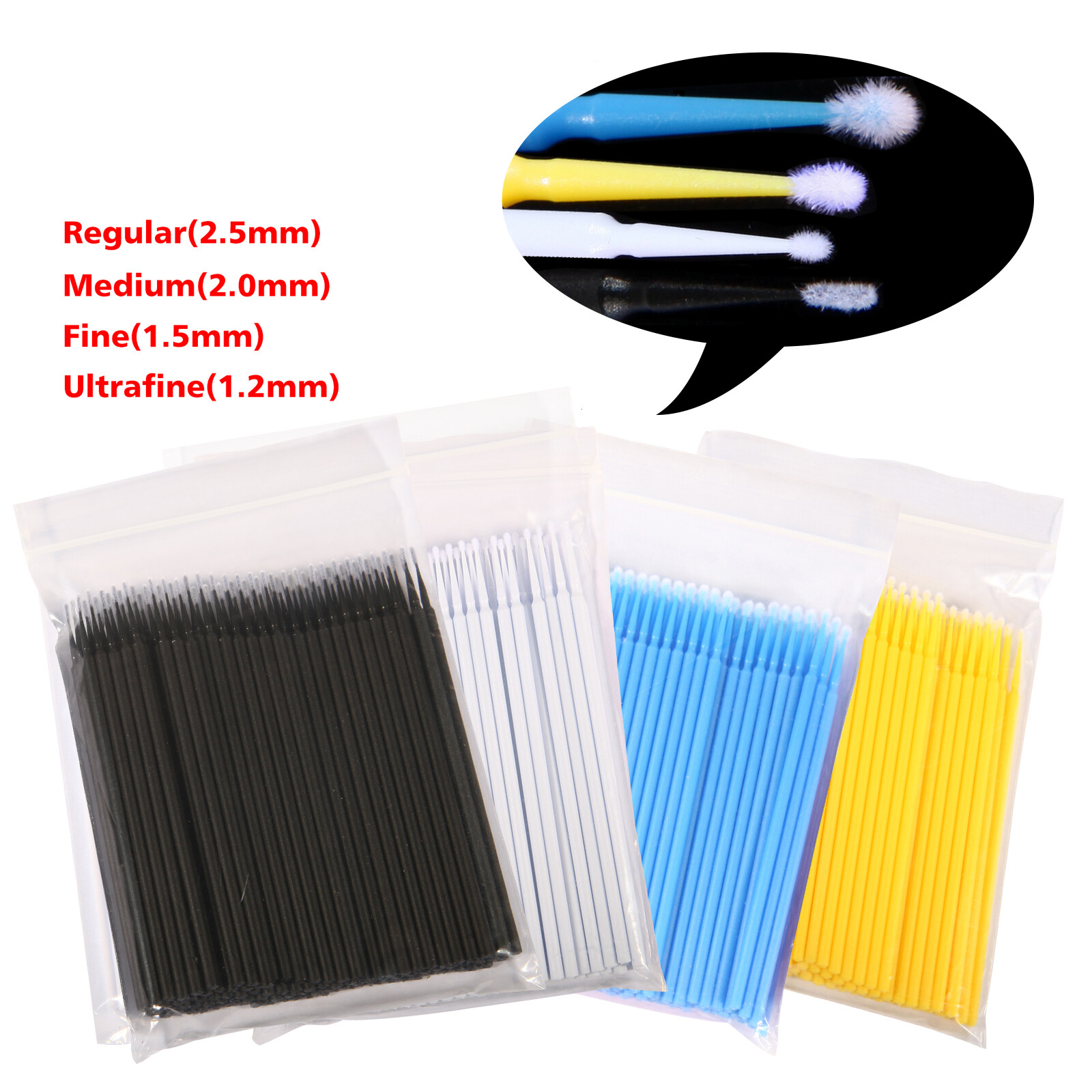 100×Dental Microbrush Disposable Applicators Tips Micro Brush Cleaning ns
