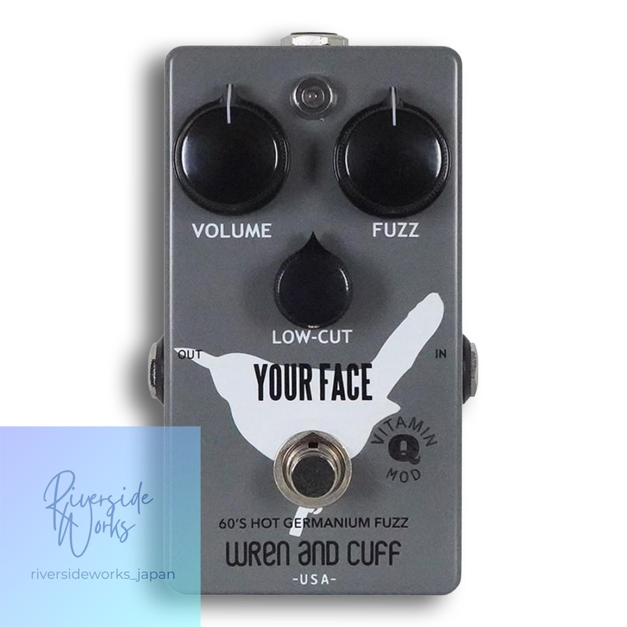 Wren and Cuff Your Face 60s Vitamin Q Mod Dark Gray Fuzz Pedal