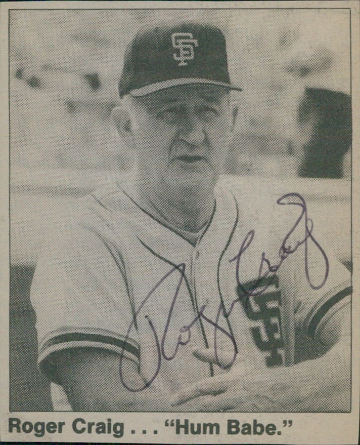 Roger Craig San Francisco Giants Signed 2.25x3 Cut Page Photo JSA Authenticated