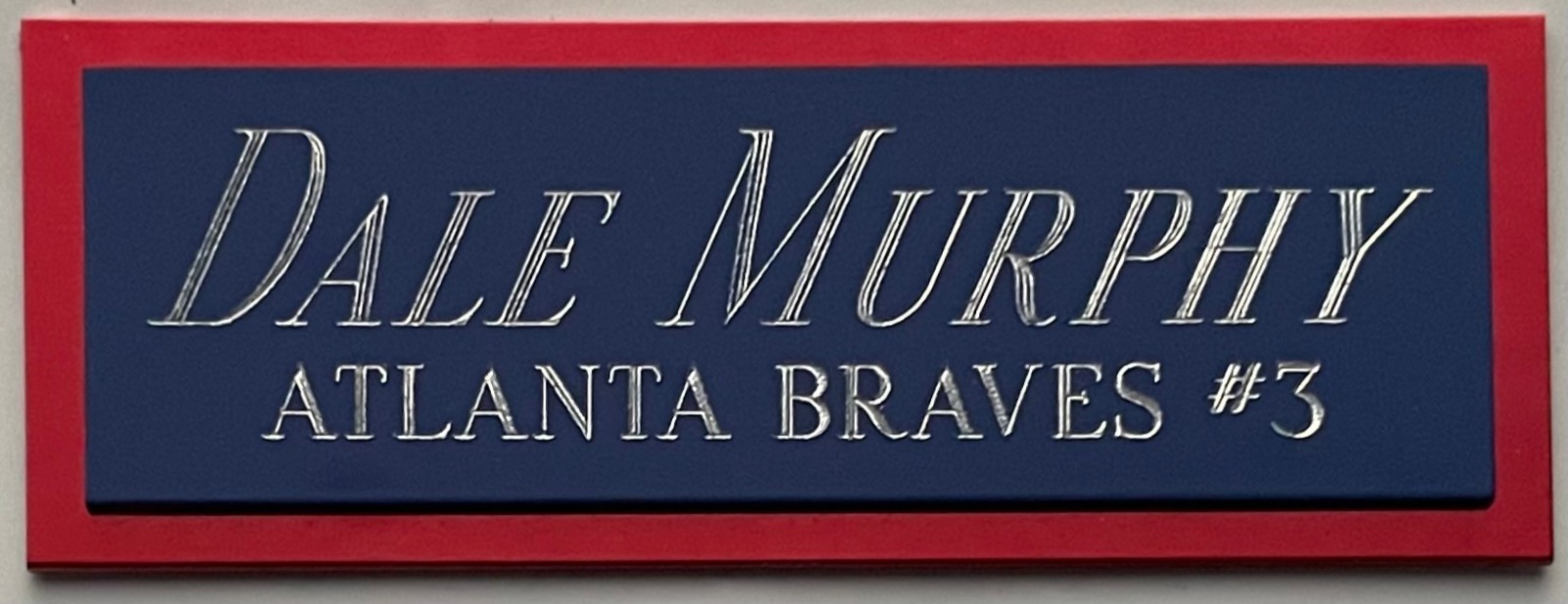 DALE MURPHY BRAVES NAMEPLATE FOR AUTOGRAPHED Signed Baseball Display CUBE CASE