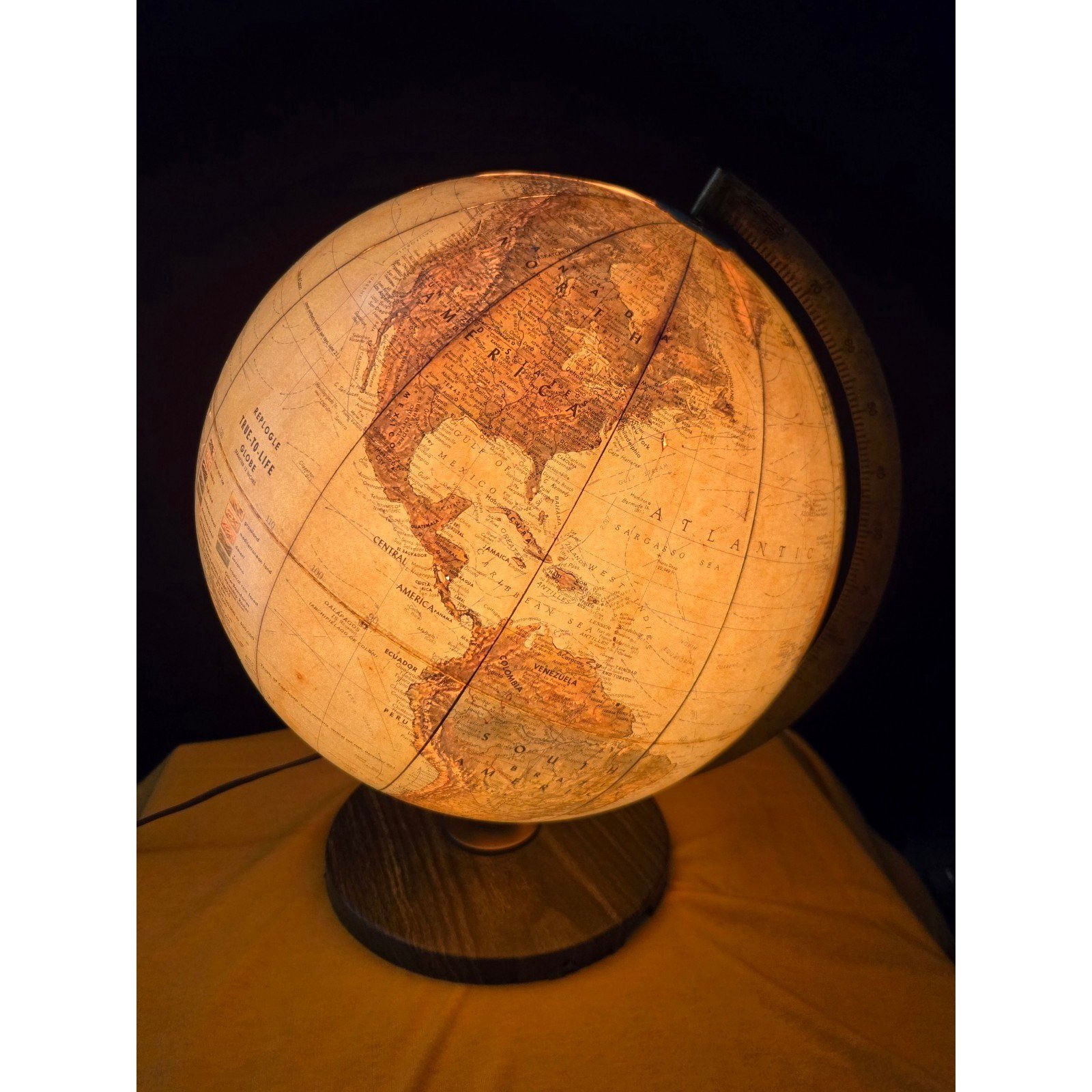 Vintage Replogle Illuminated World Globe