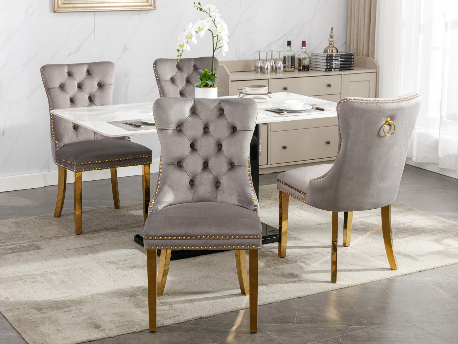 Nikki Collection Modern, High-end Tufted Solid Wood Contemporary Velvet