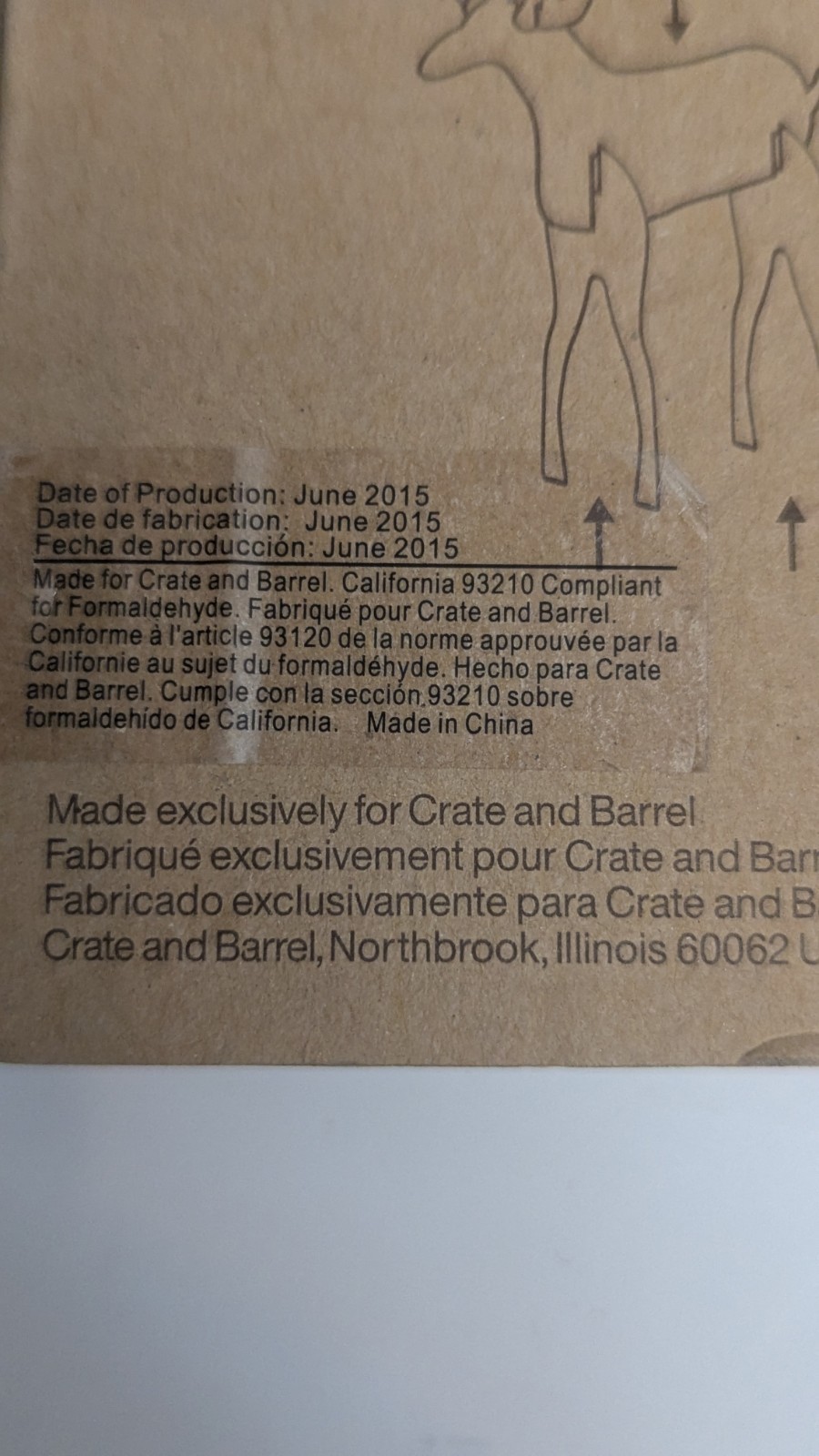 Crate& Barrel Wooden Deer Craft Kit