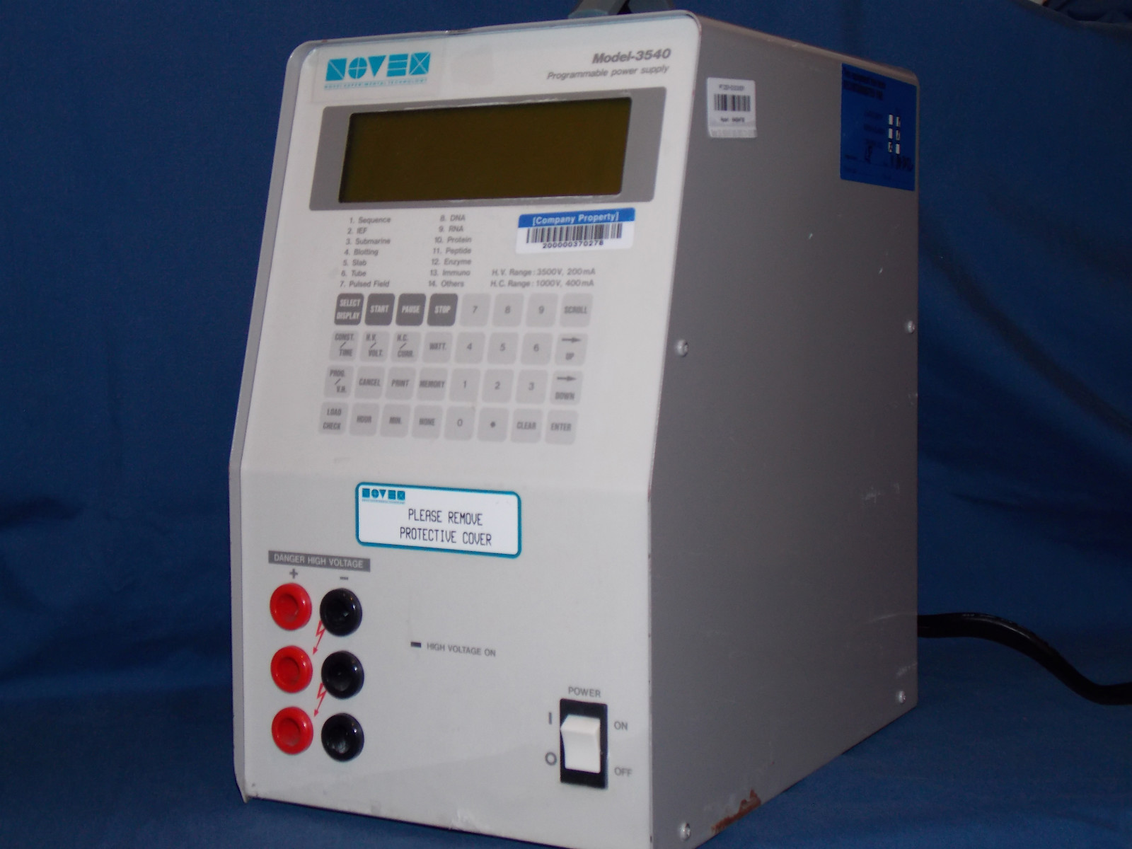 NOVEL EXPERIMENTAL TECHNOLOGY 3540 PROGRAMMABLE POWER SUPPLY