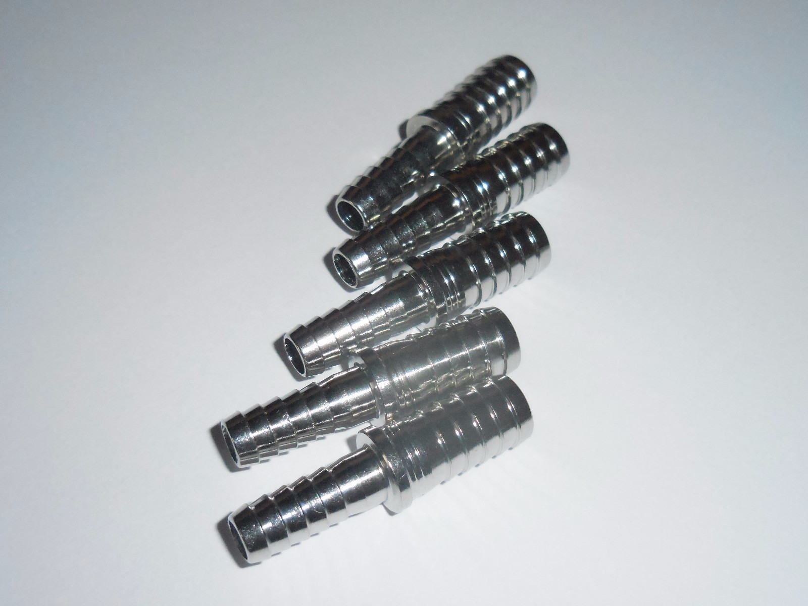 5 MIDWEST BEVERAGE 1000594 STAINLESS STEEL SPLICER REDUCING 1/4 BARB x 3/8 BARB