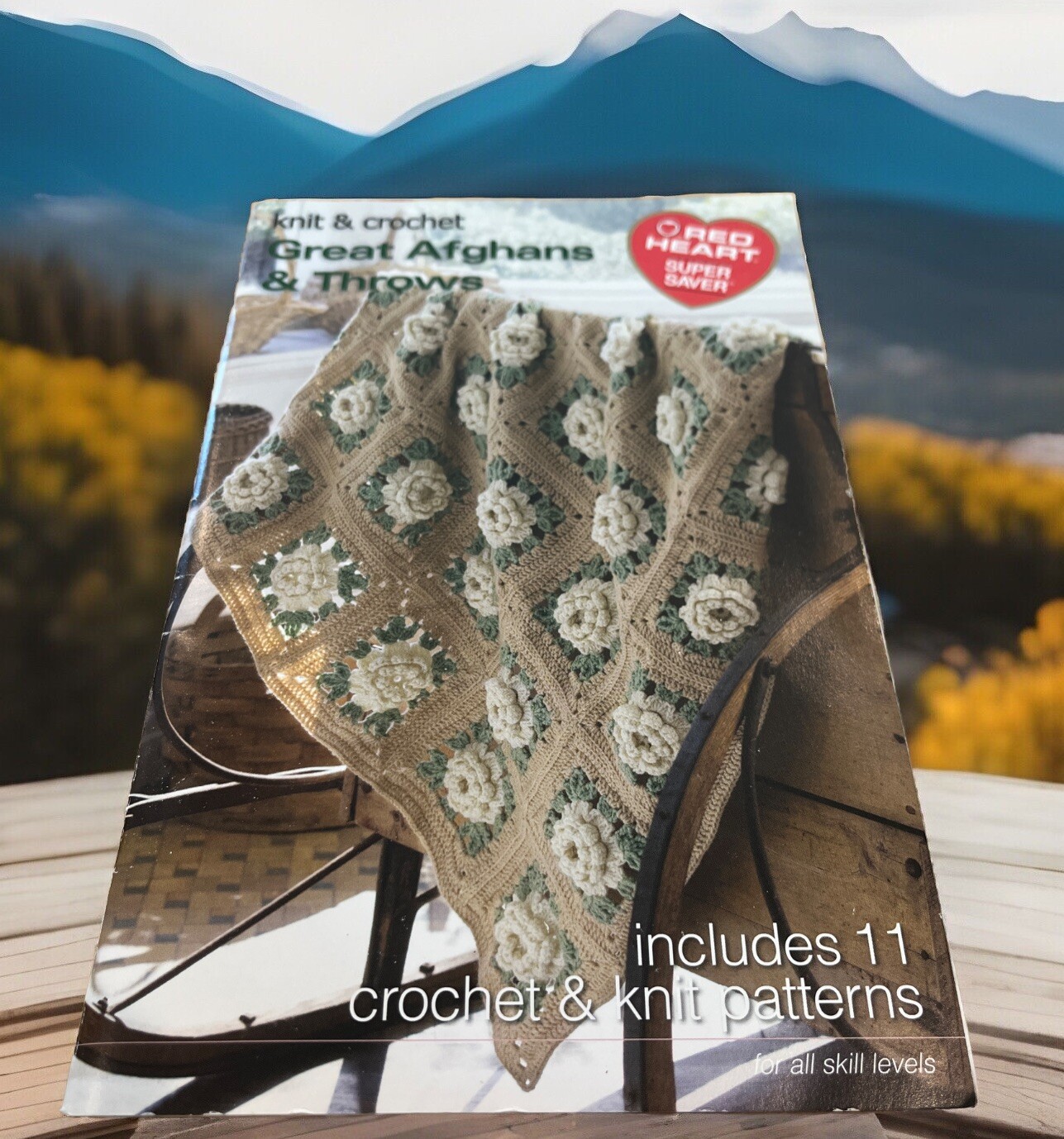 LB2 COATS & CLARK 2008, GREAT AFGHANS & THROWS KNIT & CROCHET PATTERN LEAFLET