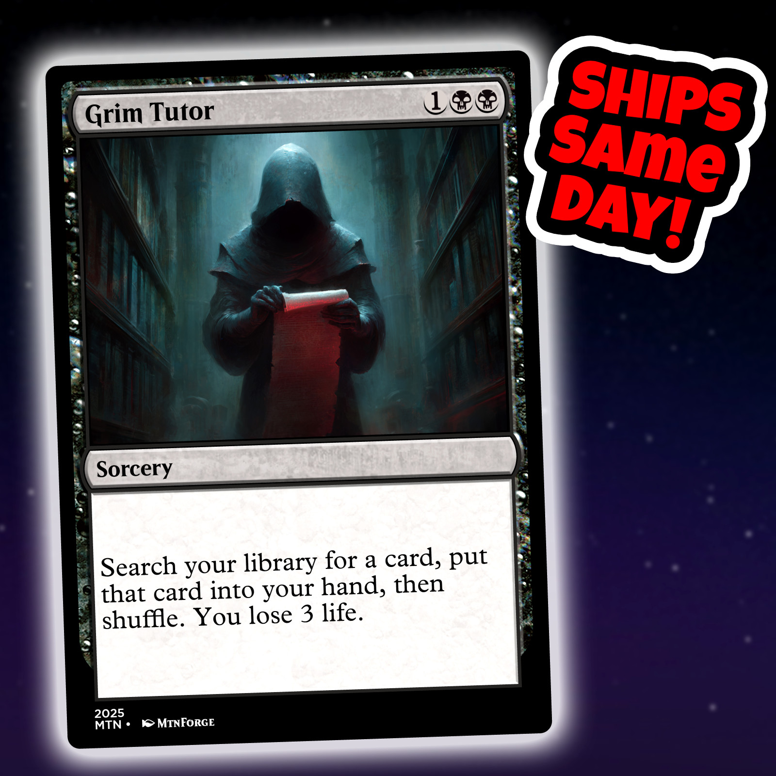 Grim Tutor - Custom Art Magic: The Gathering Playtest Card - Commander EDH