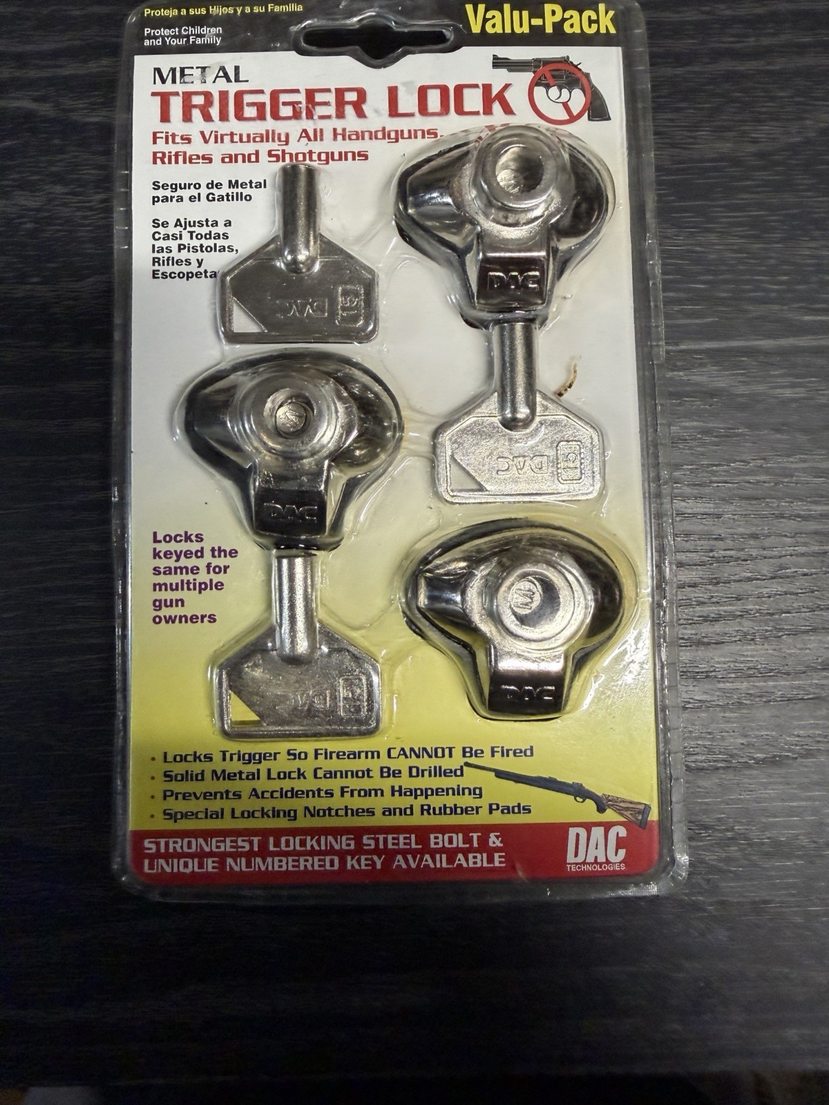DAC Metal Trigger Locks ( 1 ea. 3 pack ) new