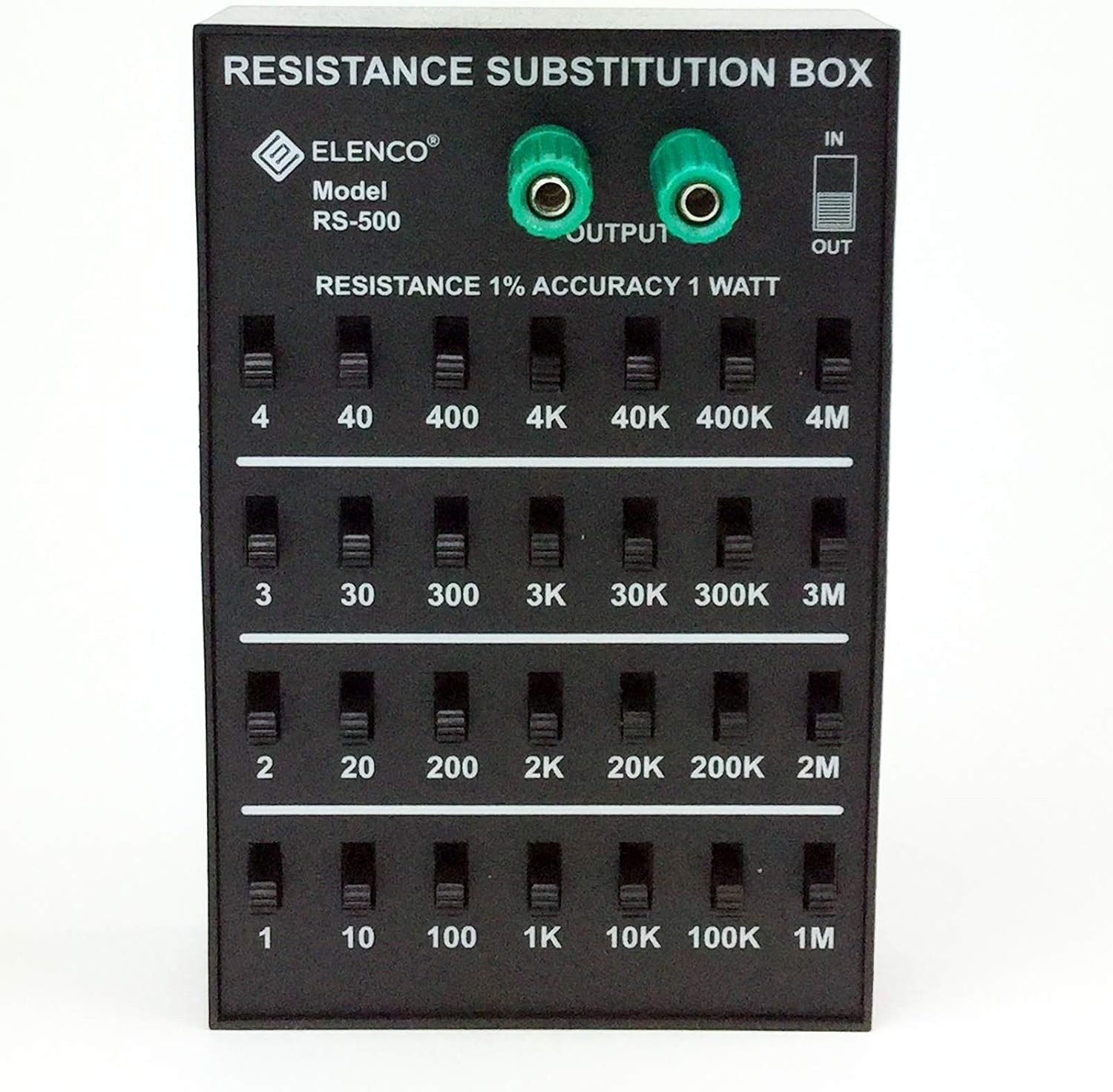 Efficient 1Ω to 11,111,110Ω Resistance Substitution Box for Electronics Testing
