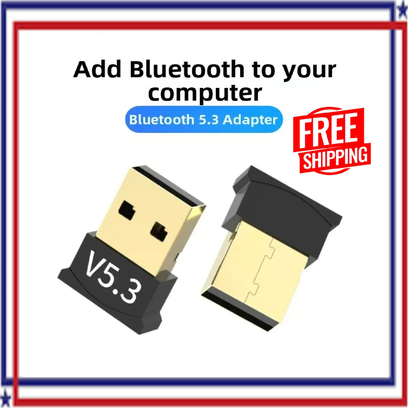 USB 5.3 Bluetooth Adapter for PC Desktop Laptop Wireless Dongle Plug & Play USA