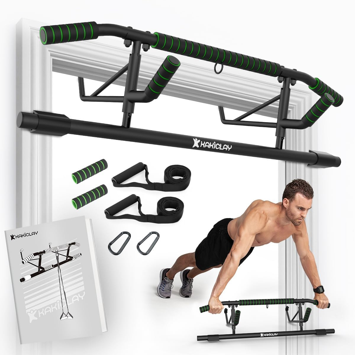 KAKICLAY New Upgrade Pull up Bar for Doorway - Foldable Design & Space-Saving, U
