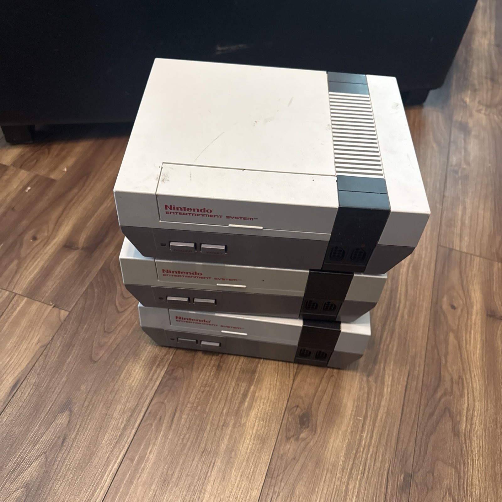 Lot of 3 Nintendo NES Consoles OEM - For Parts/Repair - Includes Mario/Duck Hunt
