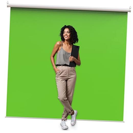 【Wider Style】  Green Screen 84 x 84 inch - 84-Inch Green - White Metal Frame