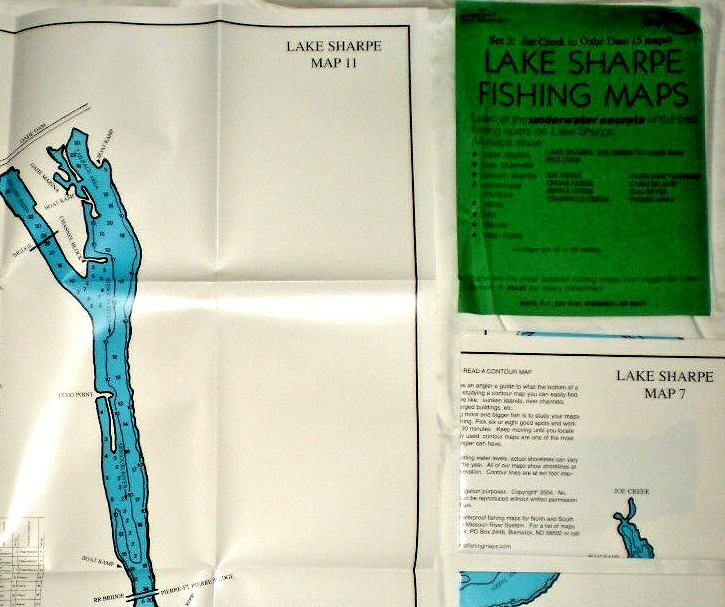 Lake Sharpe DETAILED FISHING Maps Set 2 - BRAND NEW!!