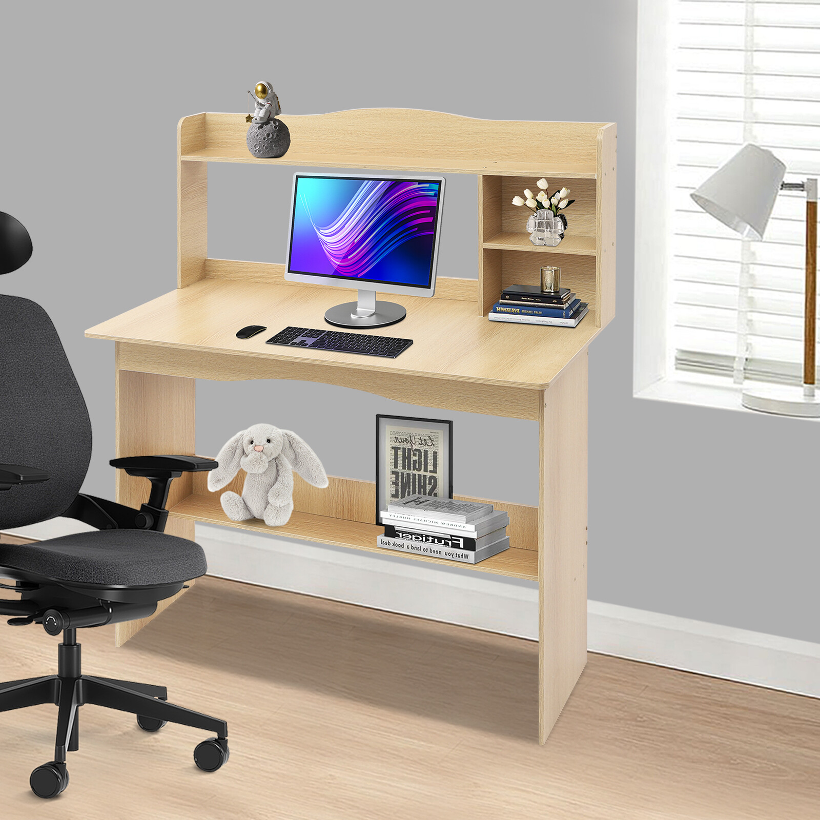 Modern Laptop Computer Desk Office Table PC Laptop Study Writing Desk Wood Color