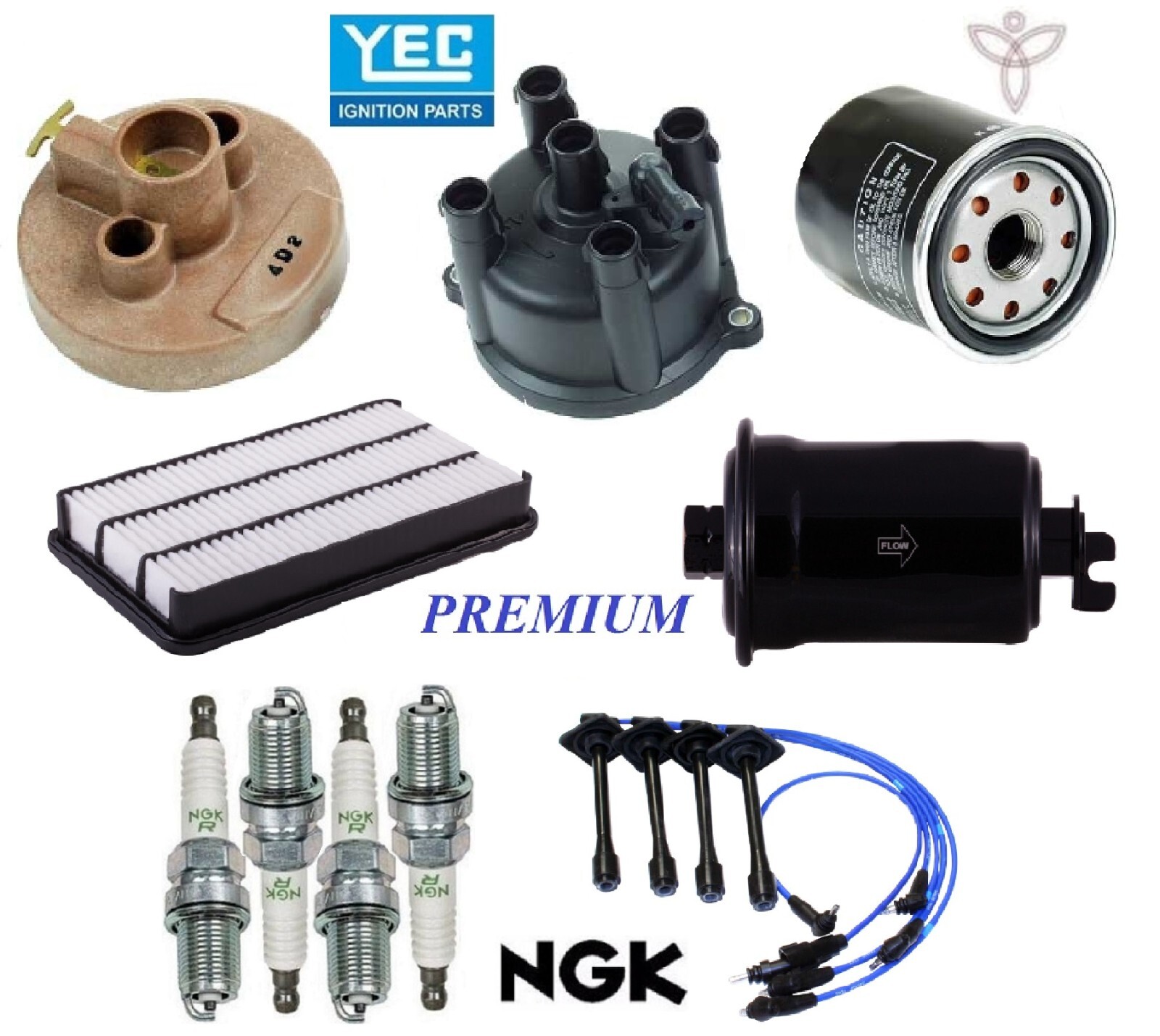 Tune Up Kit Filters Cap Wire Spark Plug For TOYOTA CAMRY L4 2.2L; From 8/96 1996