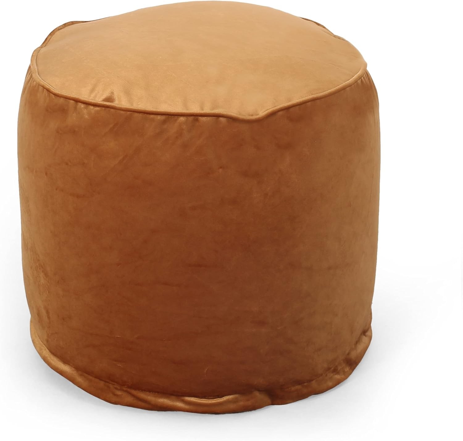 Gwinnett Velveteen Cylinder Pouf Apricot
