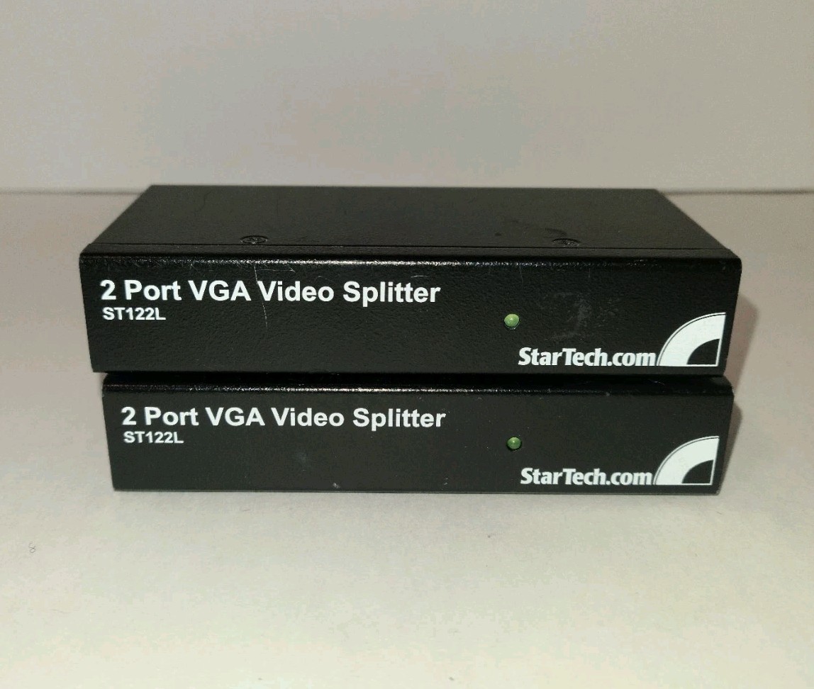 (LOT OF 2) StarTech ST122L Video Splitter 2 Port VGA 250 MHz - No Power Supply