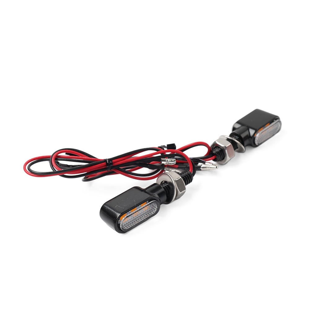 Motorcycle Turn Signal Mini Blinker Indicator Light Amber Black&Clear Universal