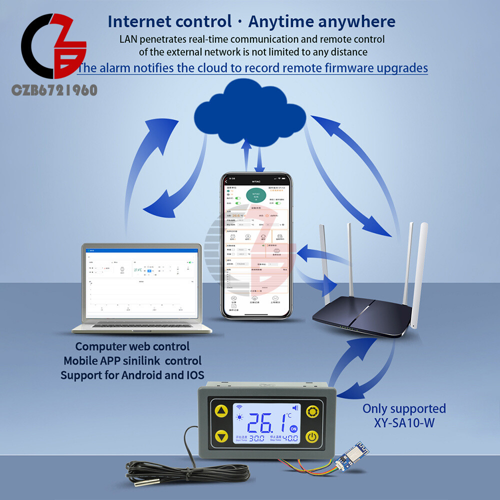 WIFI Remote Thermostat Digital Smart Automatic Temperature Controller with Probe