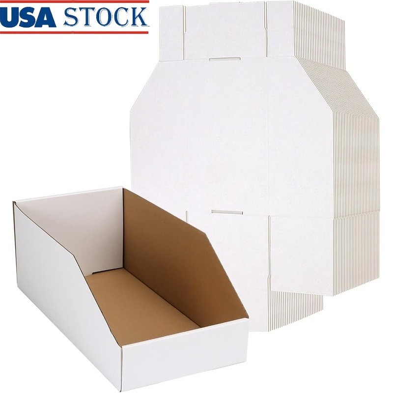 Cardboard Storage Bins 35 Pack Movable Easy Assemble Organizer W/ Label Space US