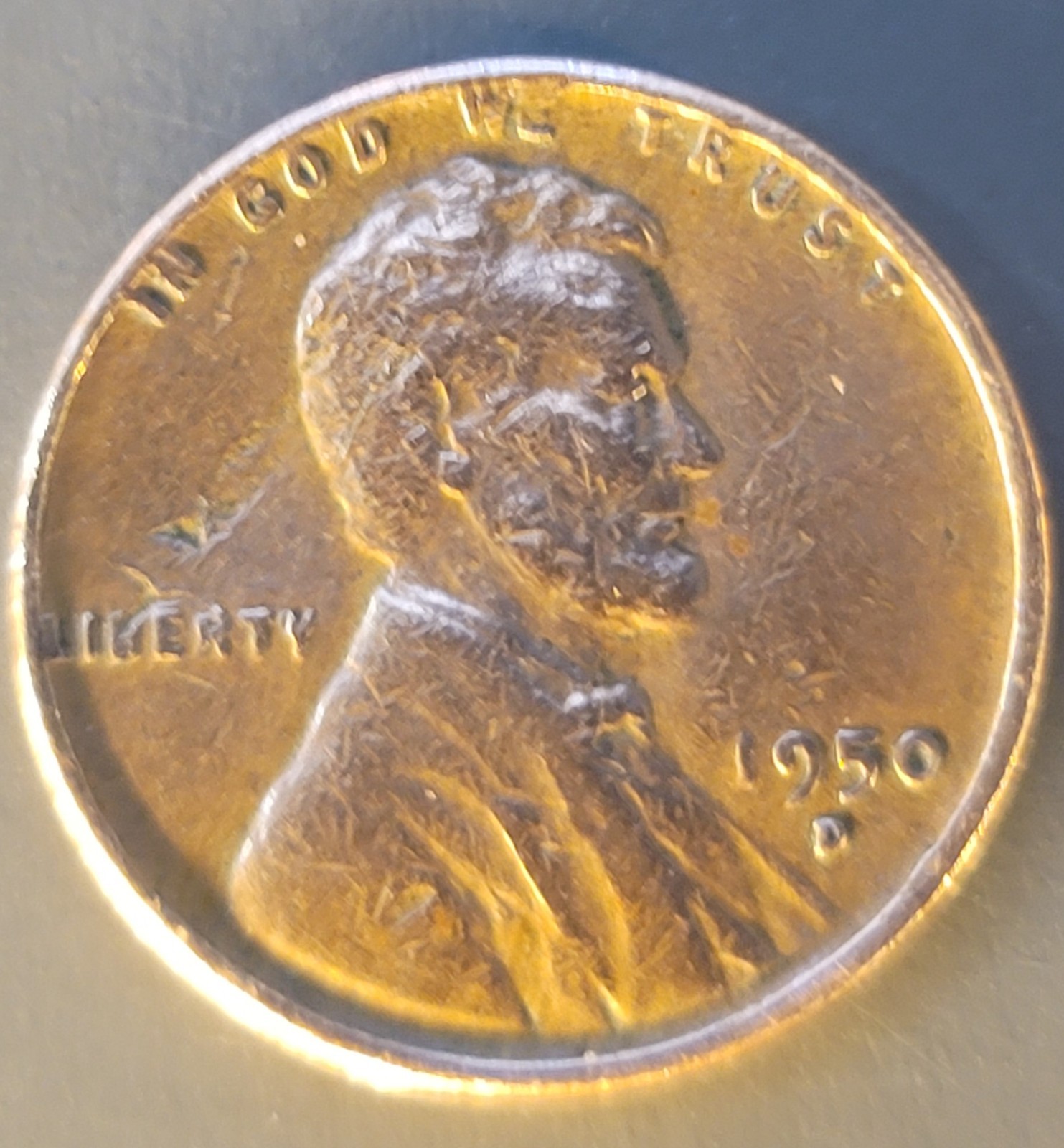 1950 D Rare Flipover Double Die Strike Error Wheat Penny