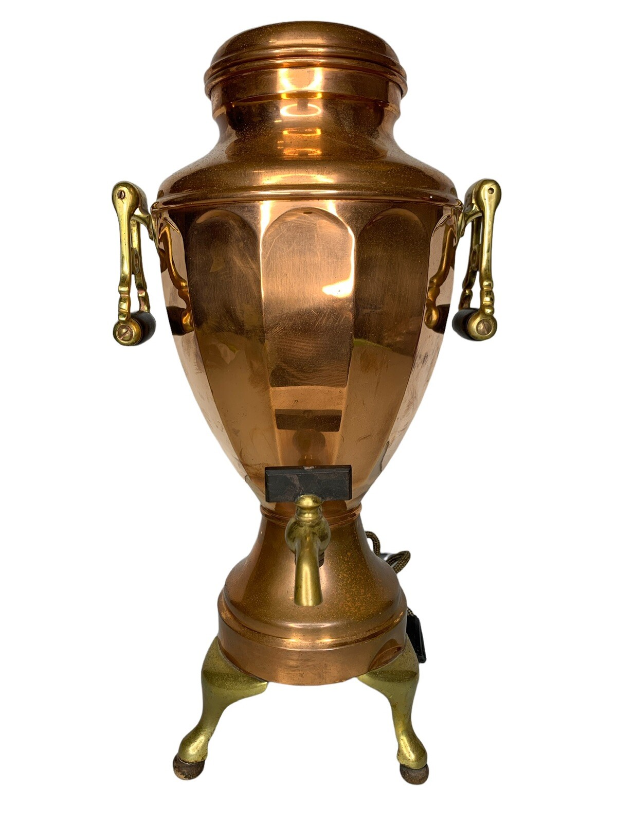 Vintage The Buffalo MFG Electric Coffee Percolator Copper And Brass 16"