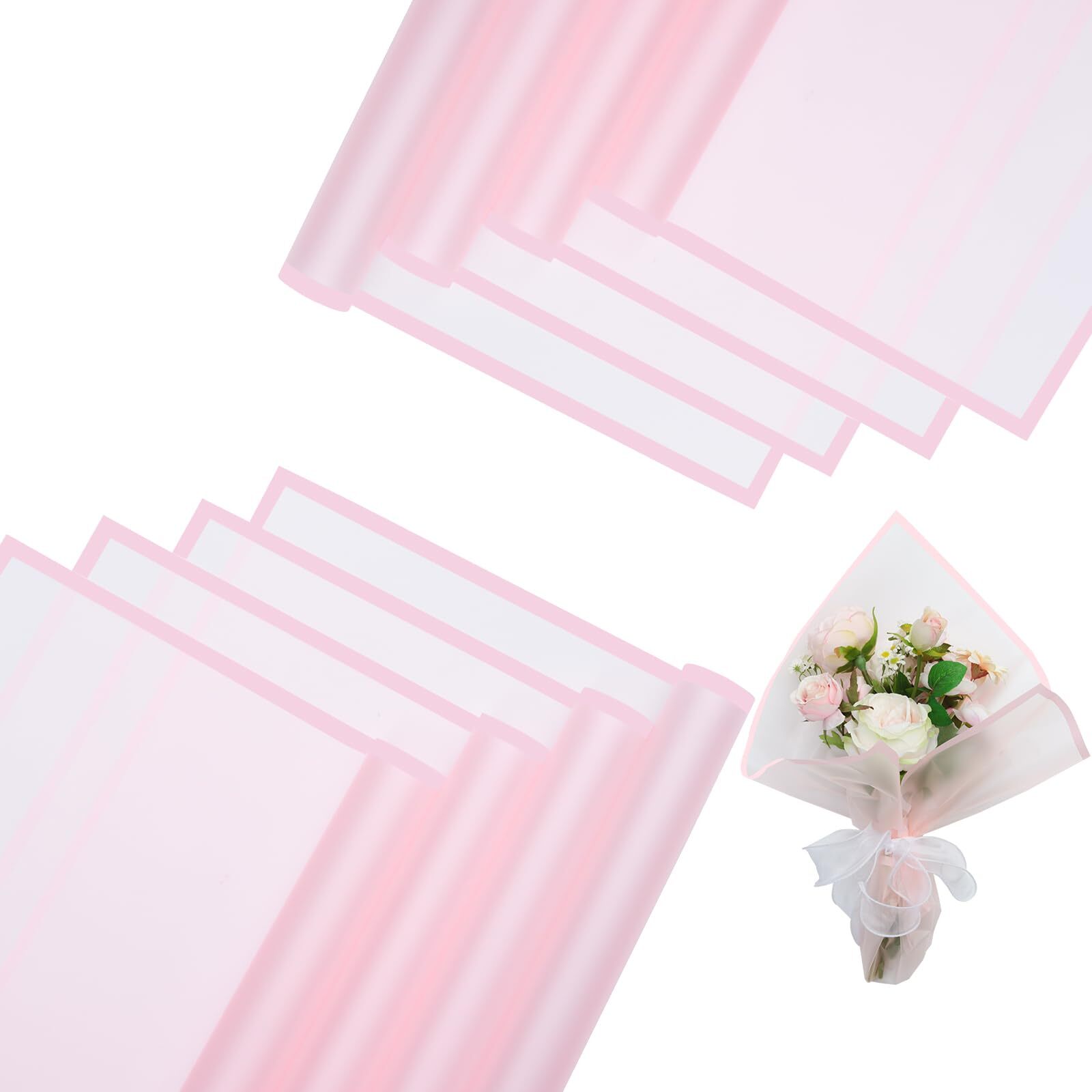 20 Sheets Flower Wrapping Paper Packaging Bouquet 22.8x22.8 inches Pink