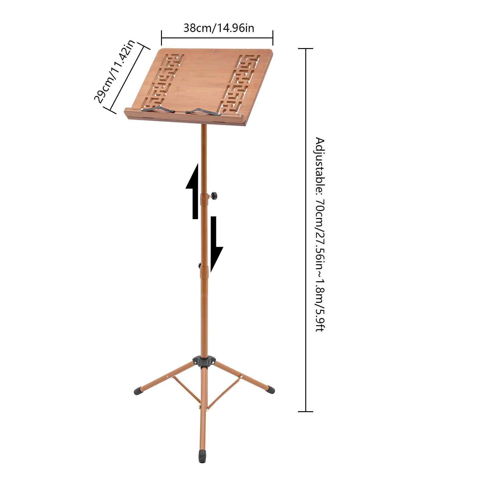 Music Stand Foldable Tripod Base Portable Sheet Music Stand Adjustable Height