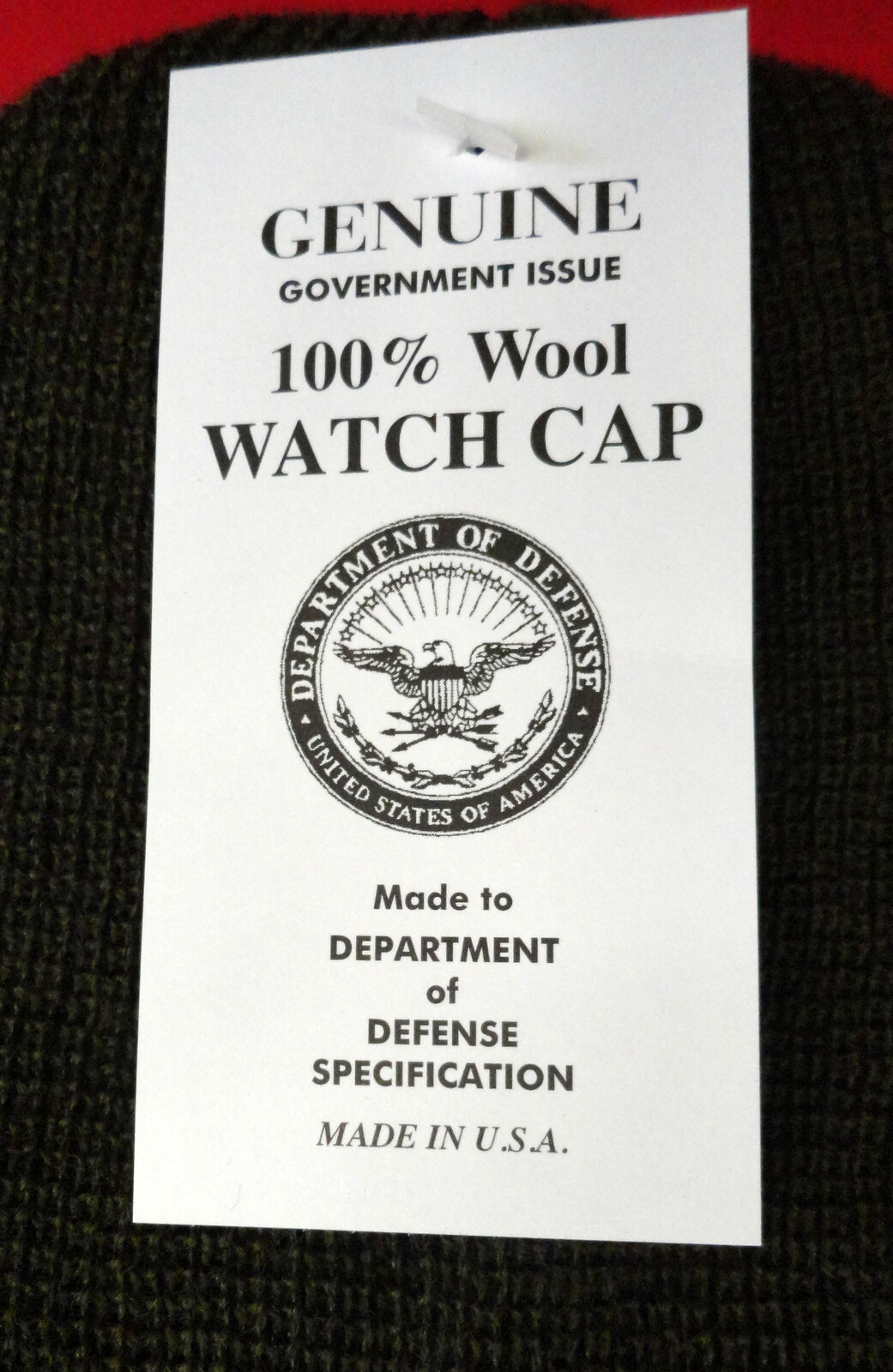 GENUINE GOVERNMENT ISSUE 100% OD WOOL WATCH CAP