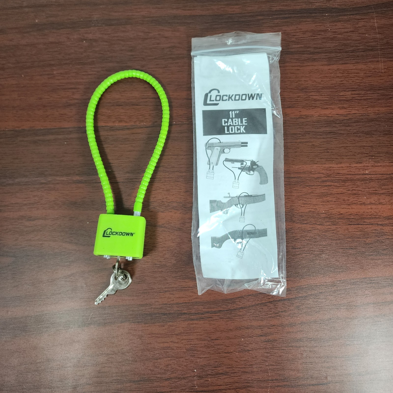 Lockdown 11” 30mm Gun Cable Lock With 2 Keys DOJ Compliant Handgun Rifle Shotgun