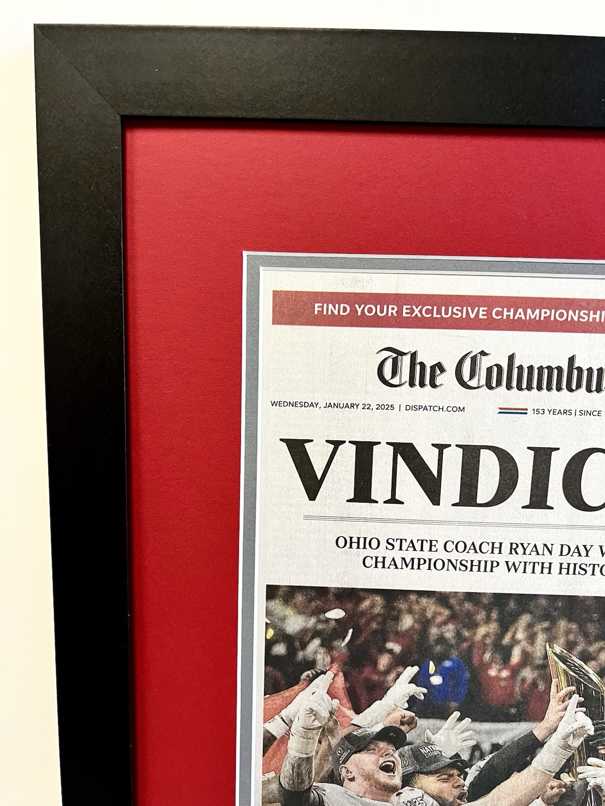 2024-2025 Ohio State Football CFP National Championship REAL Framed Newspaper