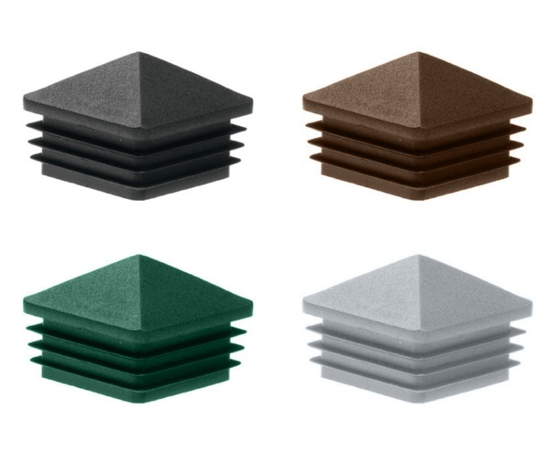 10x Pyramid Post Caps 15x15 mm Square Grey Kappe Plastic Cover