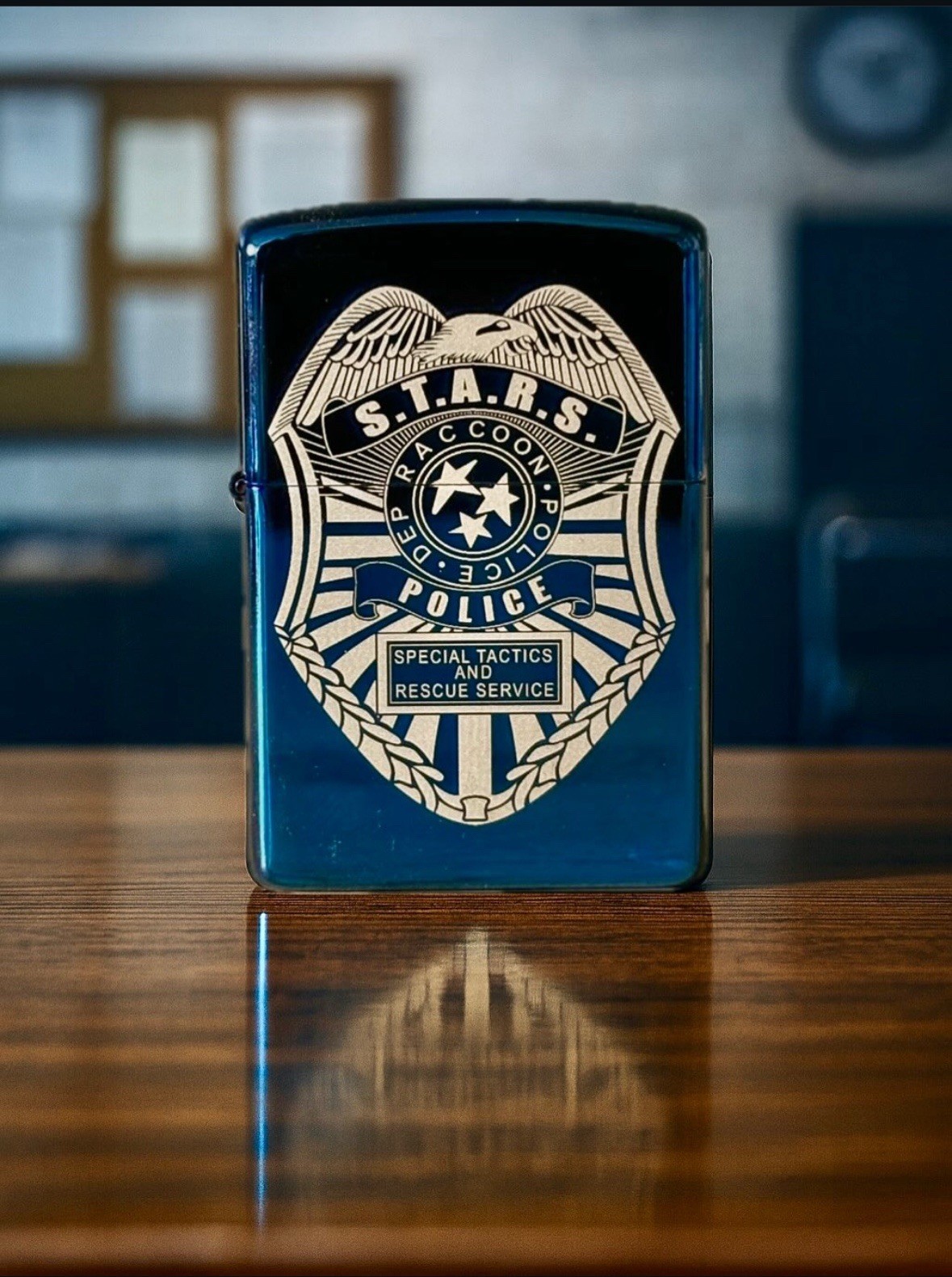 Resident Evil S.T.A.R.S. Jill Valentine Police Badge Flip Top Lighter