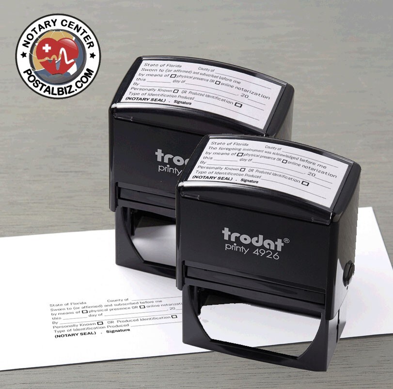 Notary [FLORIDA] Self-Inking Trodat - Jurat and Acknowledgment Stamp Set