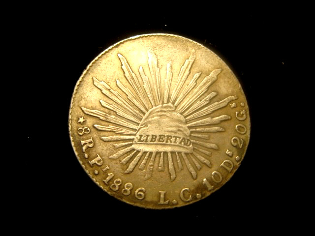 MEXICO. 8 REALES 1886 Potosi LC. KM 377.12. Uncleaned.