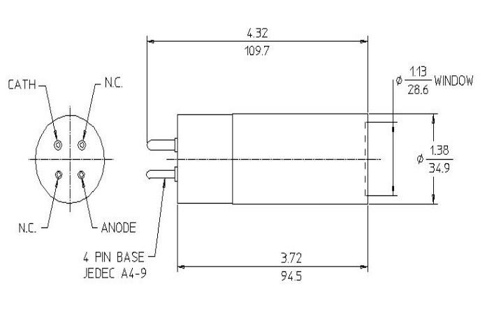 LND Model 7233 End Window-Alpha-Beta-Gamma Detector Tube - NEW!
