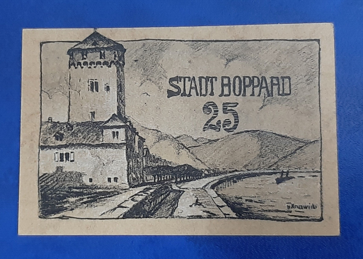BOPPARD NOTGELD 25 PFENNIG 1920 EMERGENCY MONEY GERMANY BANKNOTE (21520)