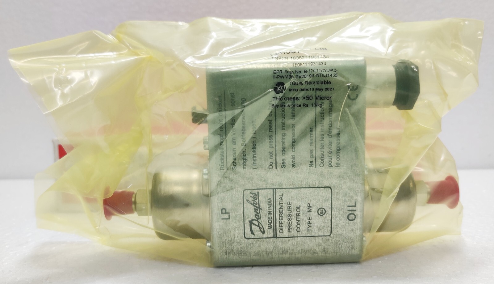 Danfoss MP55 Differential Pressure Switch 060B017191