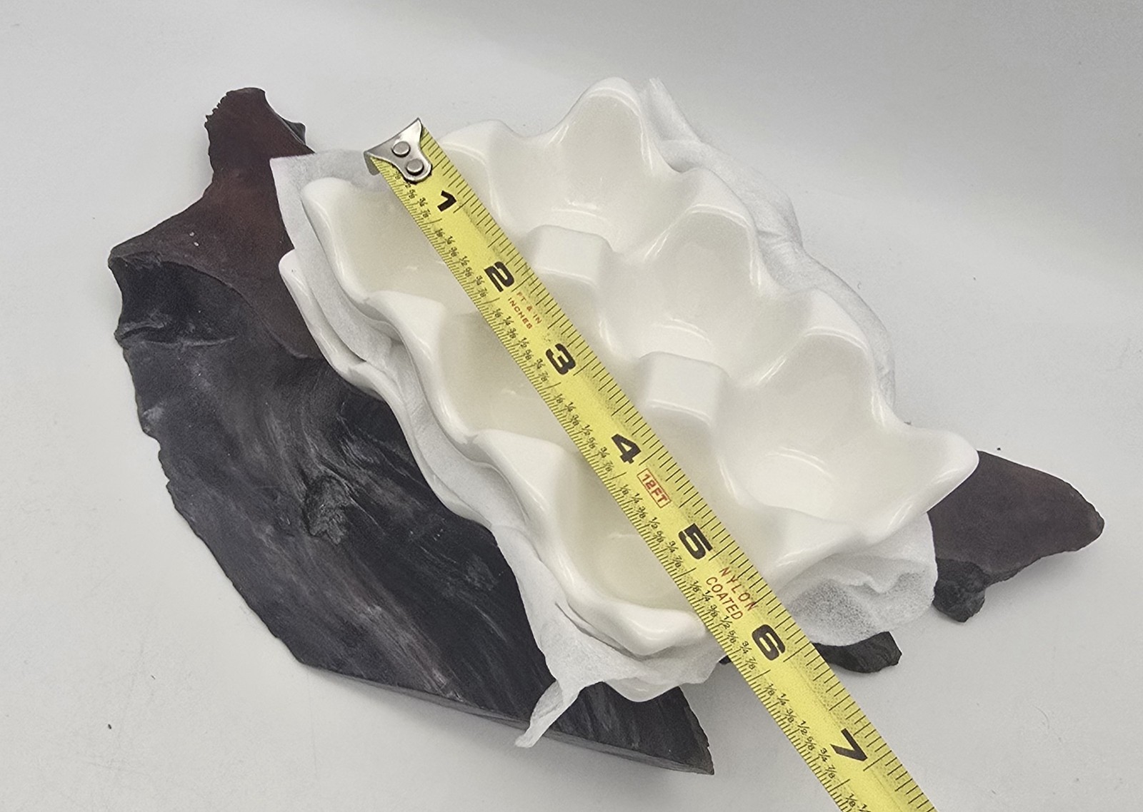 2 White Ceramic Egg Trays ~ Trinkets ~ Farmhouse NEW Orgainizer