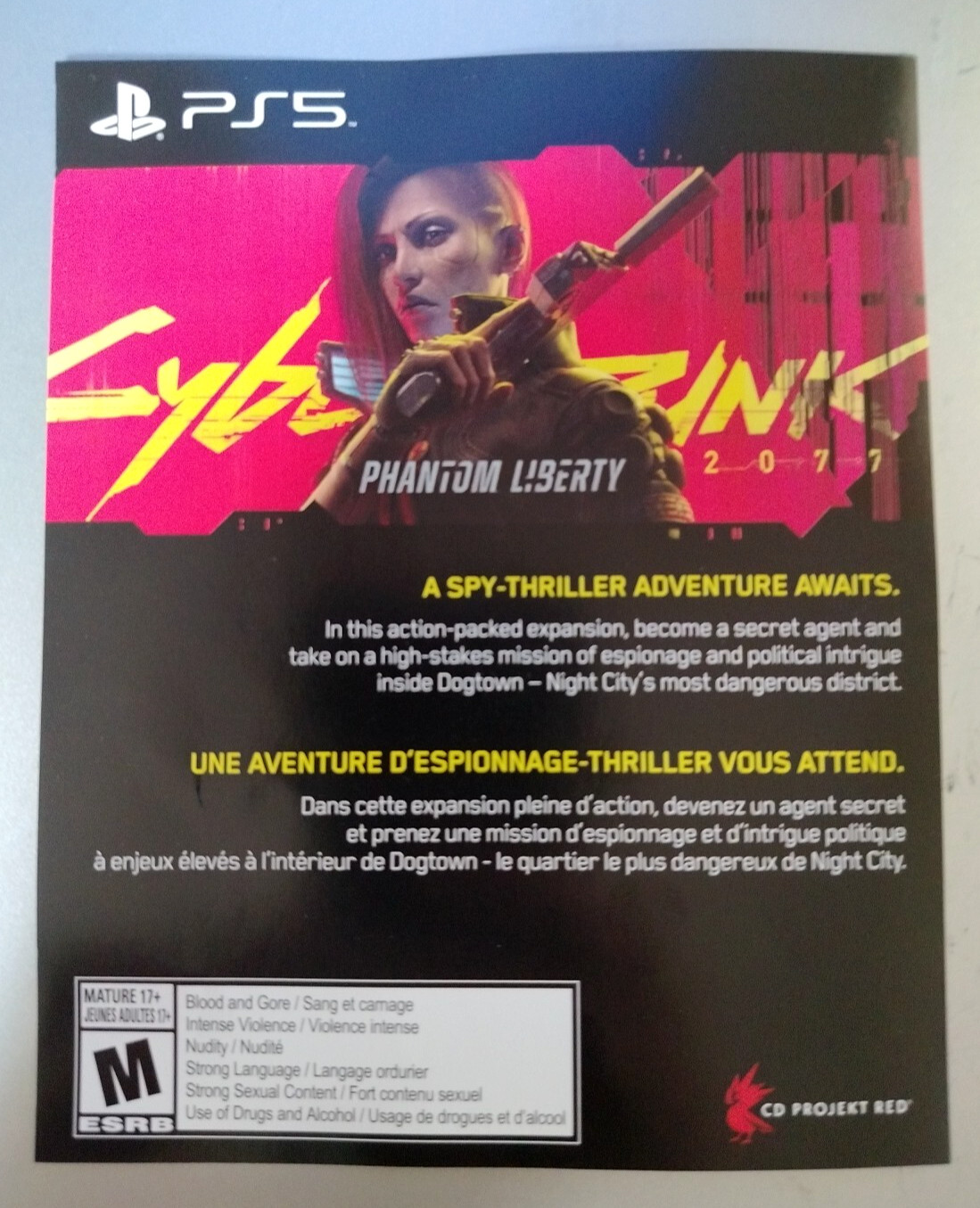 Cyber Punk 2077 Phantom Liberty DLC Add-on for Playstation 5 PS5 - BACK IN STOCK