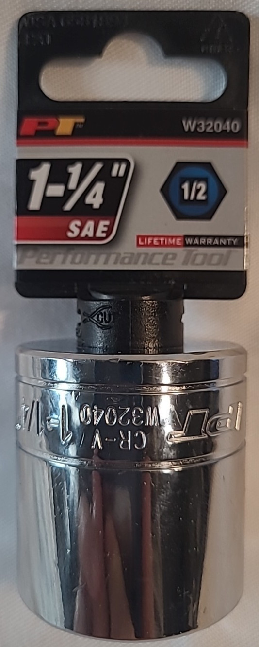 Performance Tool W32040 1/2-Inch Drive 6-Point Socket, Recessed Edges