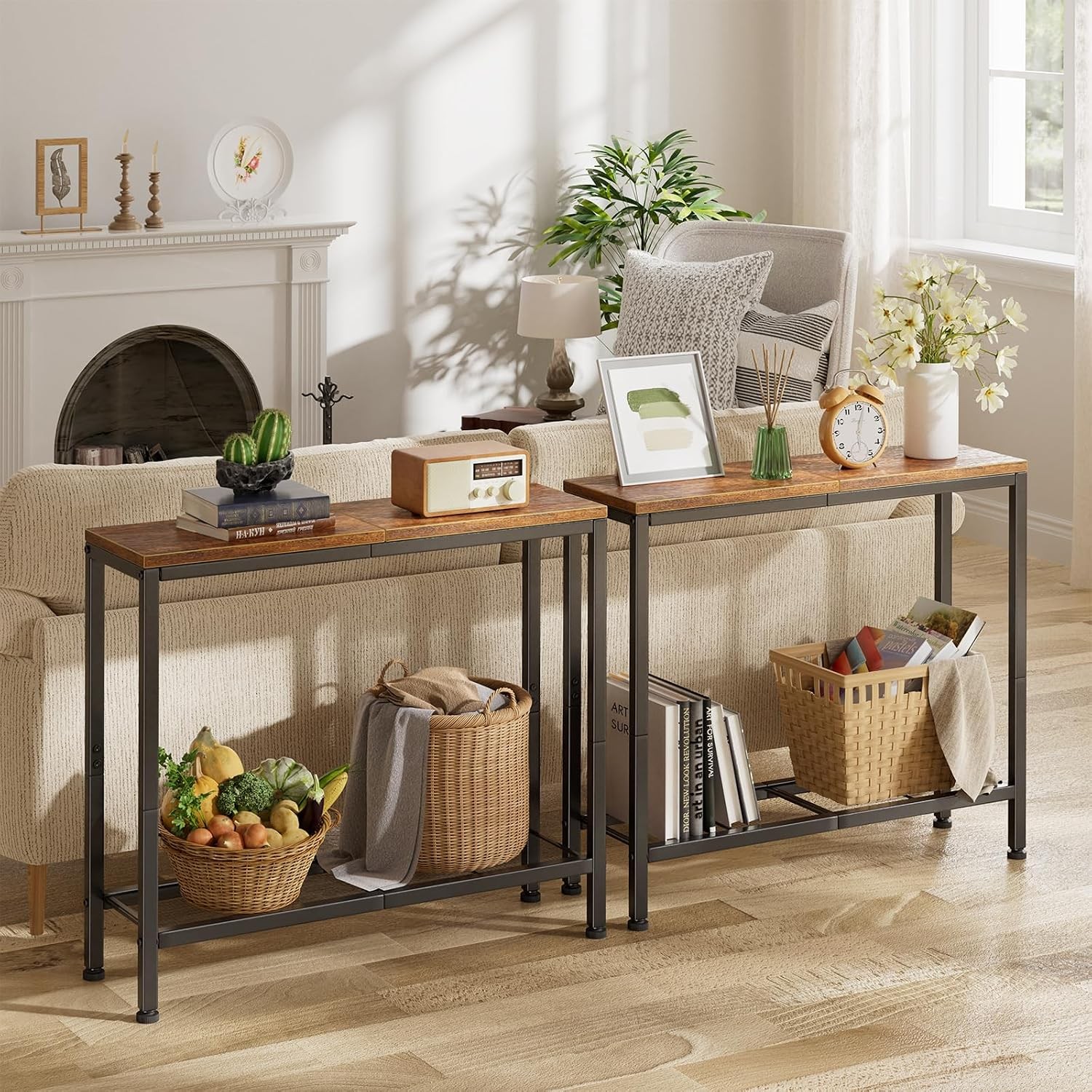 Console Table 32" Sofa Table W/ Storage Shelf Narrow Entryway Table Hallway