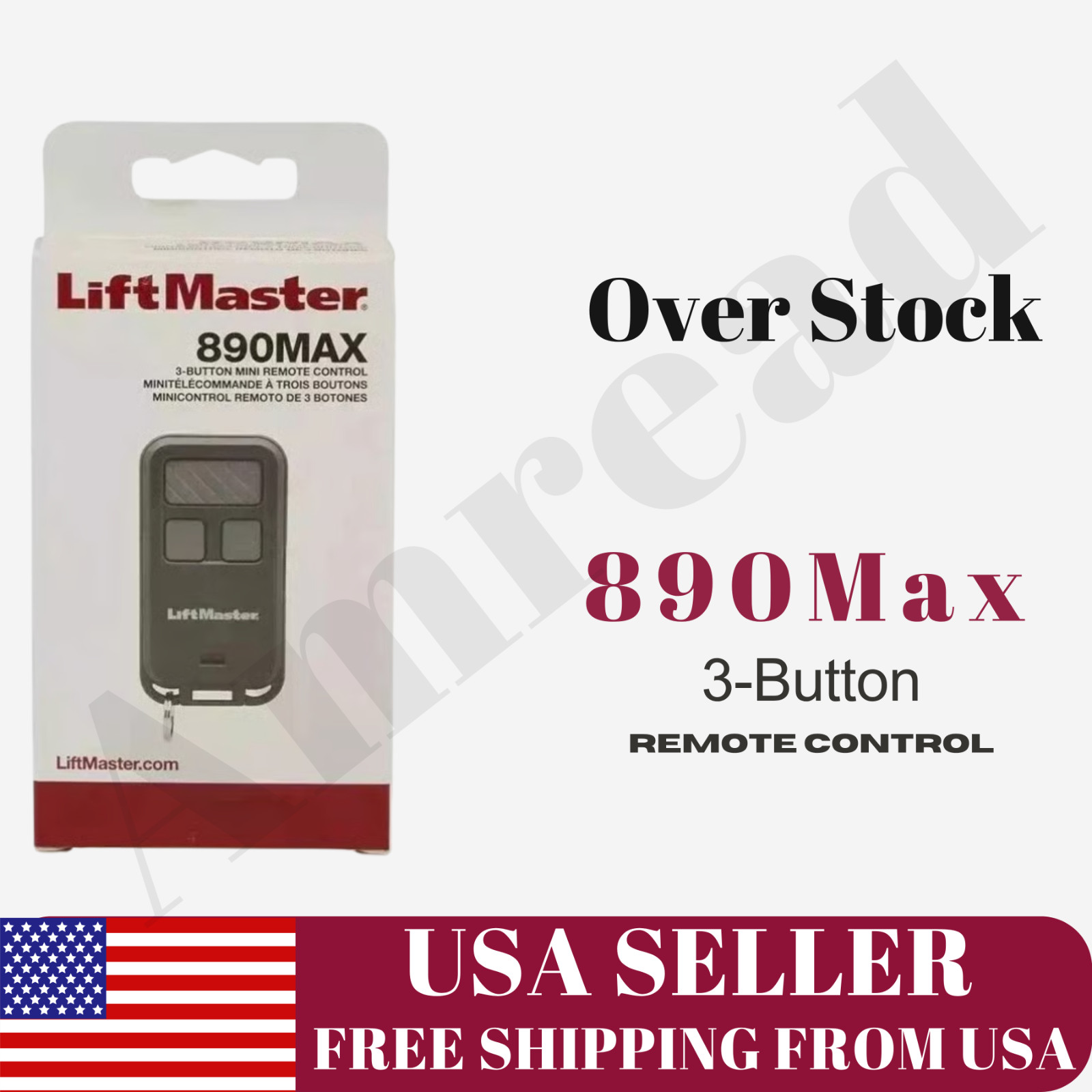 LiftMaster 890MAX 3-Button Mini Keychain Garage Door Remote Control Opener