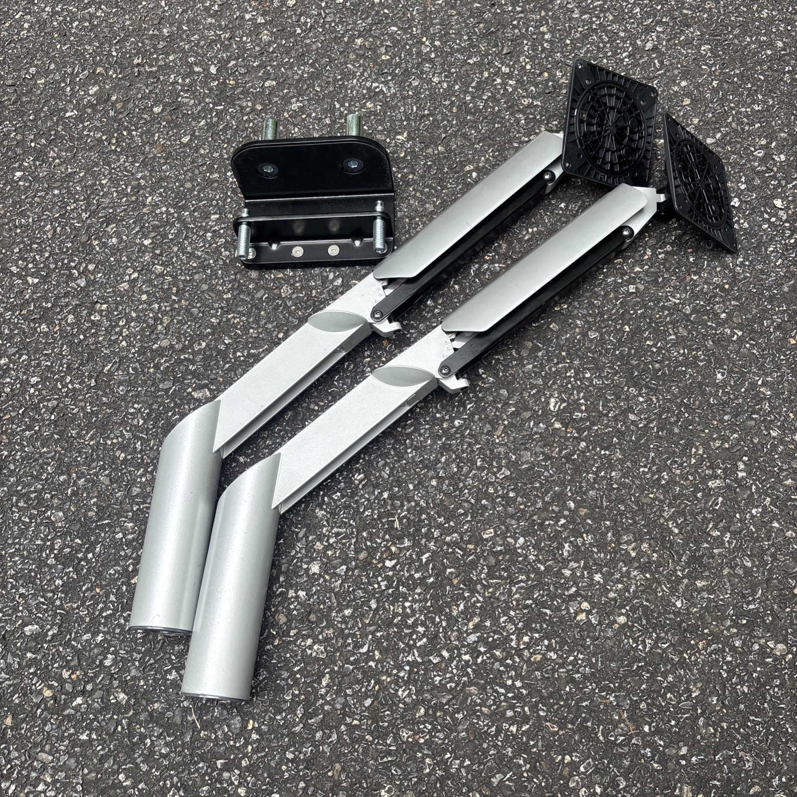 KNOLL SAPPER XYZ DUAL MONITOR ARM Silver EXCELLENT! Free Ship!