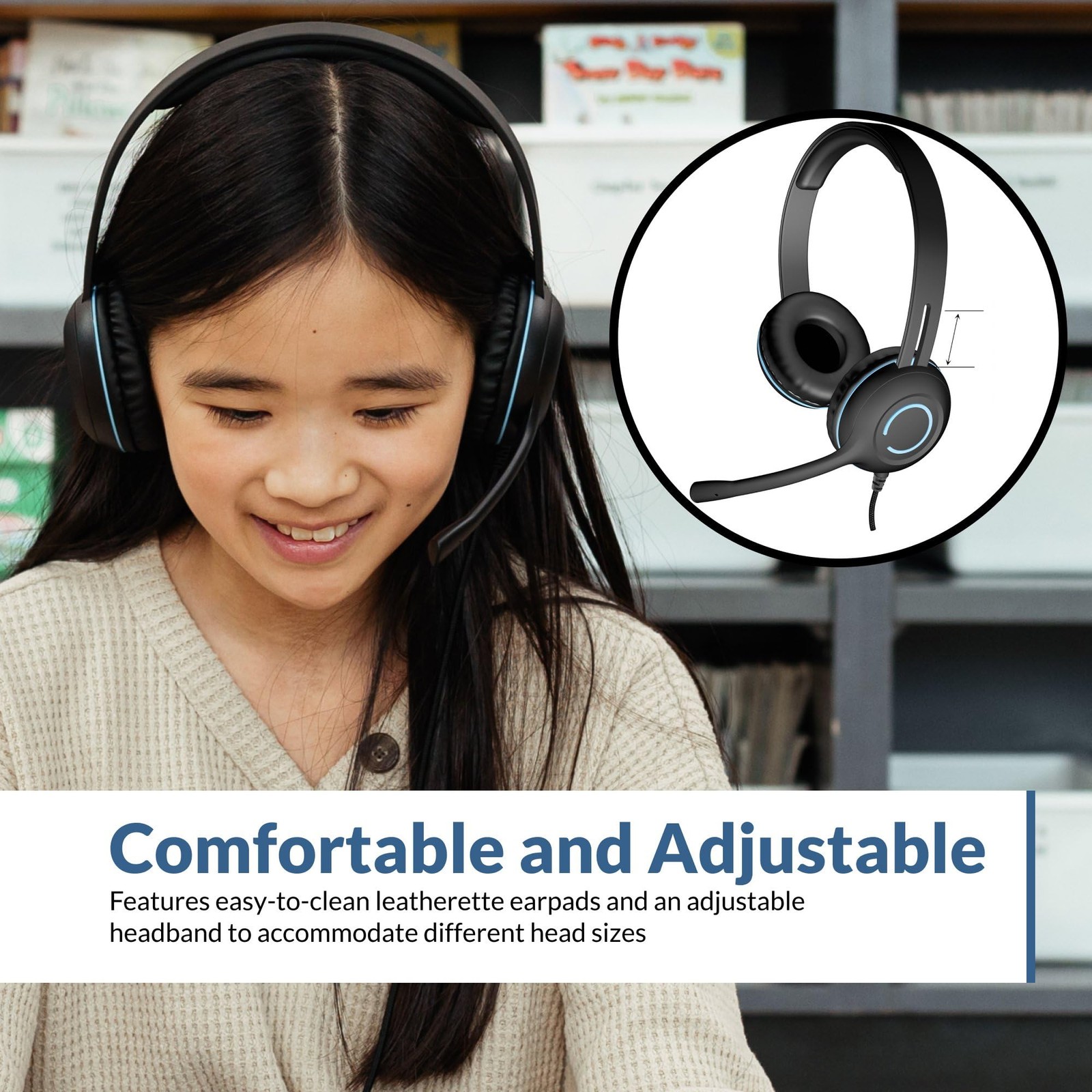 AC-5002 Stereo Wired Headset with Microphone for PC – 3.5mm Computer Headset ...