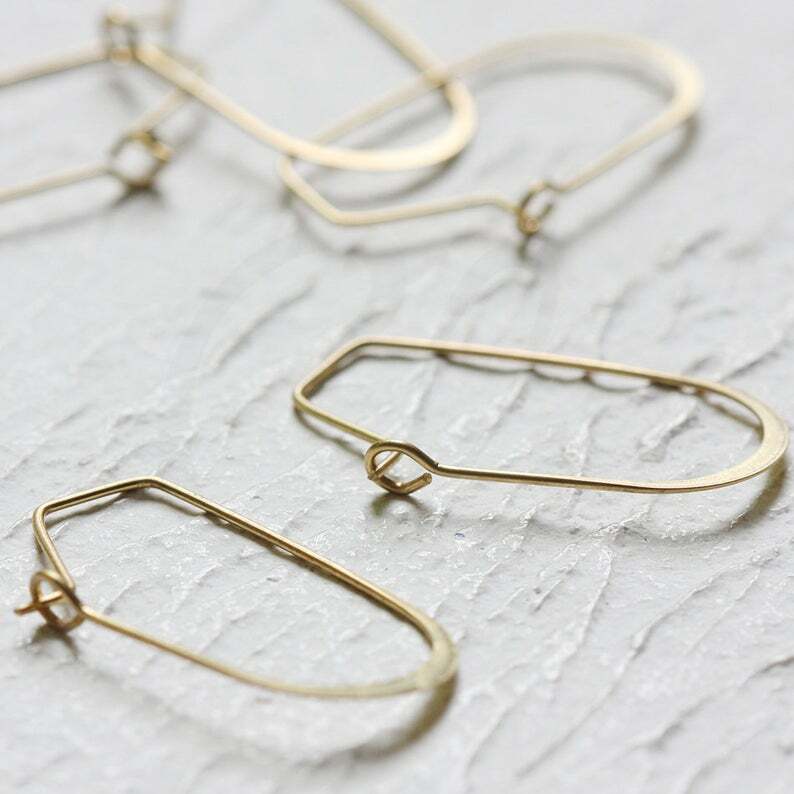20 Pieces Solid Brass Irregular Hammered-Earring Hook-Earring Hoop (CW-4316C)