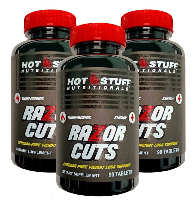 3-Pack Razor Cuts: Thermogenic Weight Loss-270 Tabs, Fat Burner